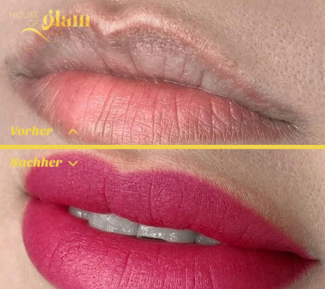 Lippen Vollschattierung mit Permanent Make-up im Kosmetikstudio in Stuttgart Mitte